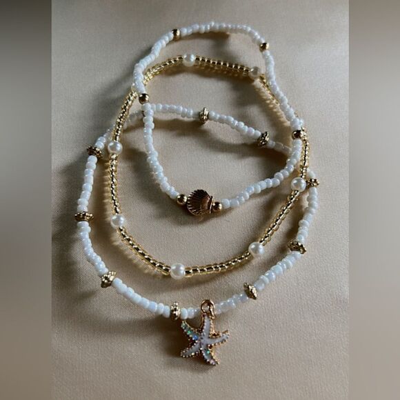 beaded boho anklet A562 - Picture 3 of 4